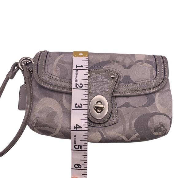 COACH y2k Signature Gray Wristlet - Picture 9 of 10